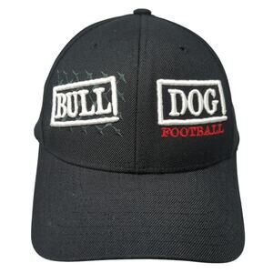 Bull Dog Football Strapback Baseball Cap Black OS Adjustable Pacific Pro Series